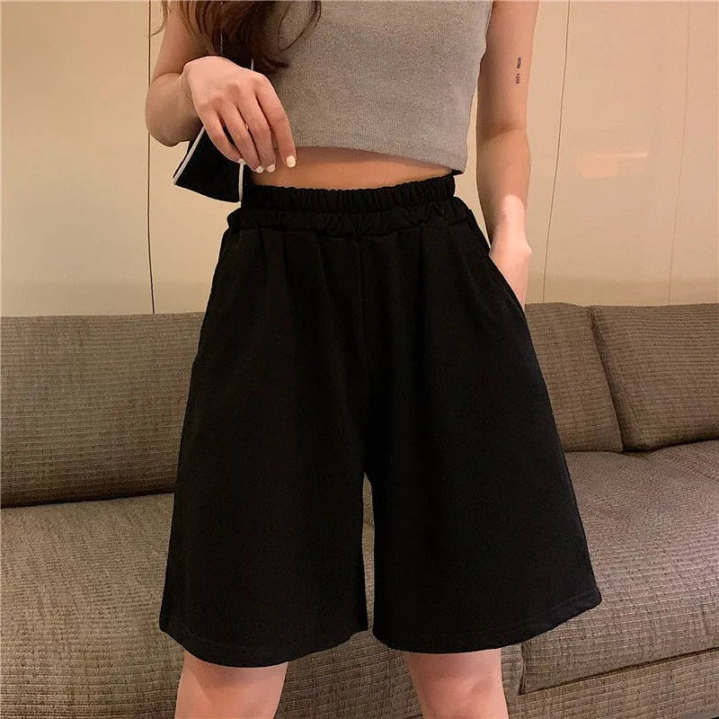 Women's Sporty Shorts – Elastic Fit, Harajuku Vibe