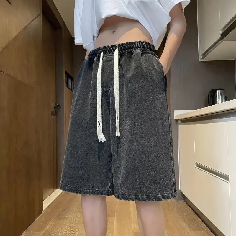 Yellow Clay Oversized Denim Shorts – Retro Fit