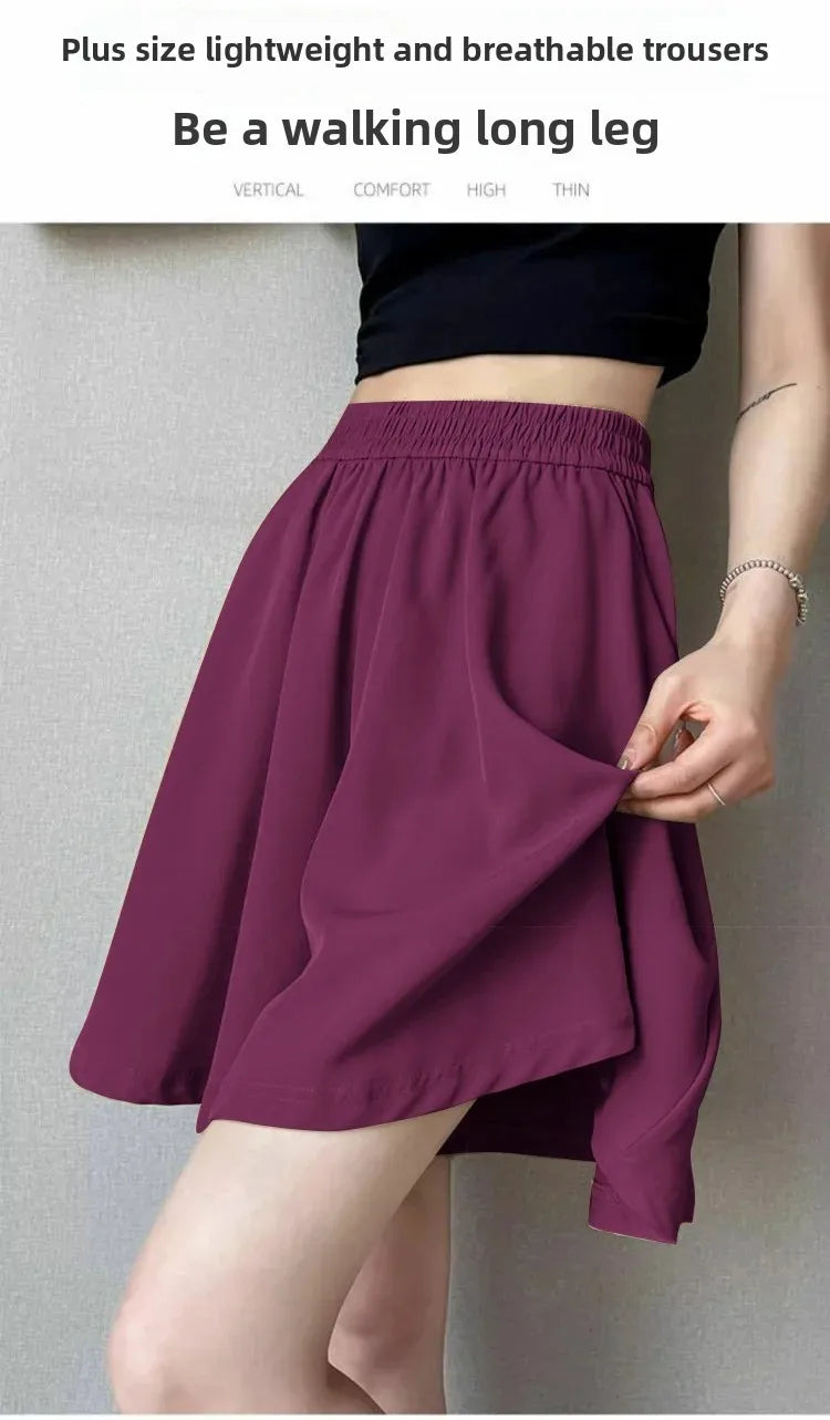 Loose Fit Summer Shorts – Ice Silk Elegance