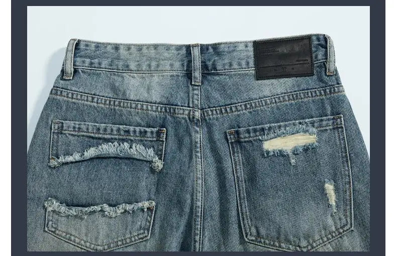 Men’s High-End Retro Denim – Loose Straight Fit