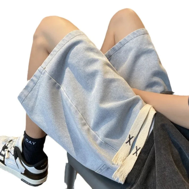 Yellow Clay Oversized Denim Shorts – Retro Fit