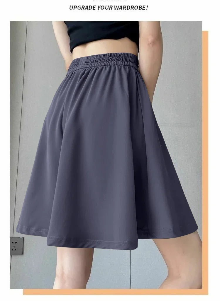 Loose Fit Summer Shorts – Ice Silk Elegance