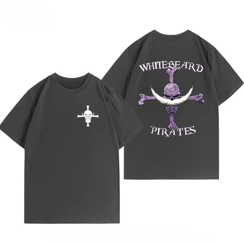 2025 One Piece White Beard & Luffy Tee – Men’s Cotton