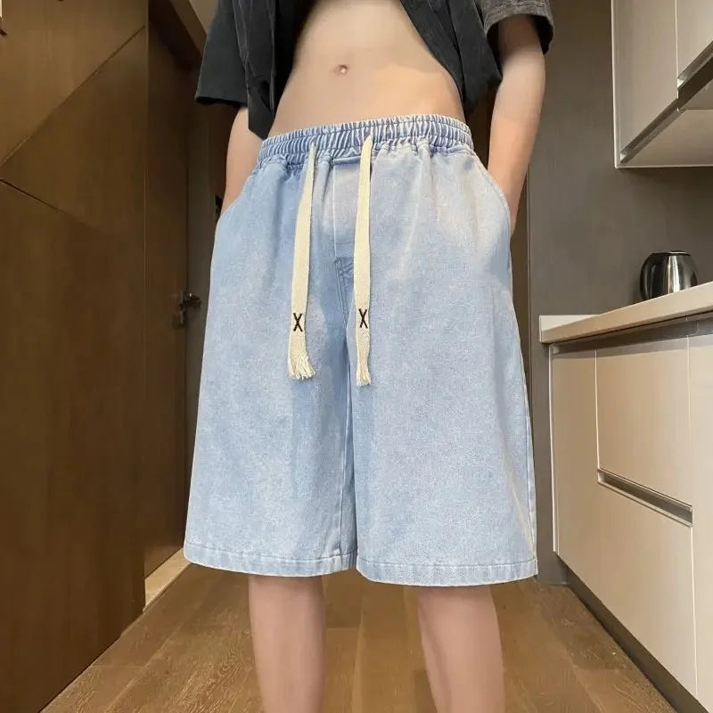 Yellow Clay Oversized Denim Shorts – Retro Fit