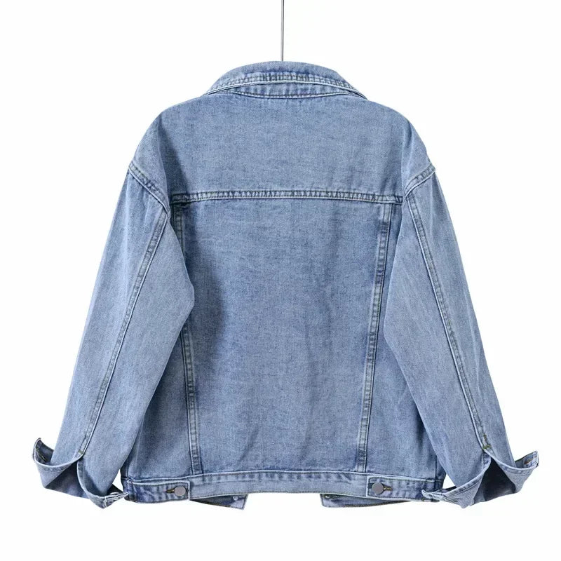Oversized Denim Jacket – Women’s Korean Style