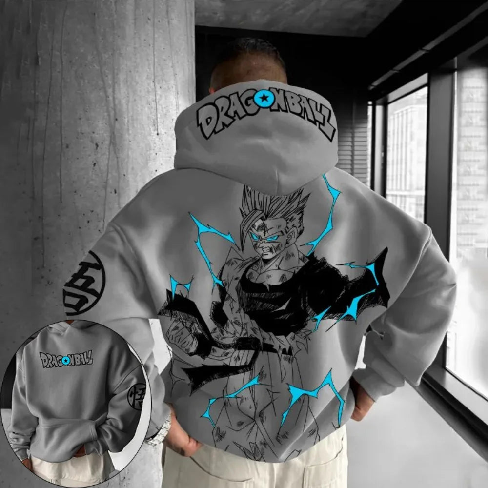 Harajuku Oversize Hoodie – Dragon Ball Design