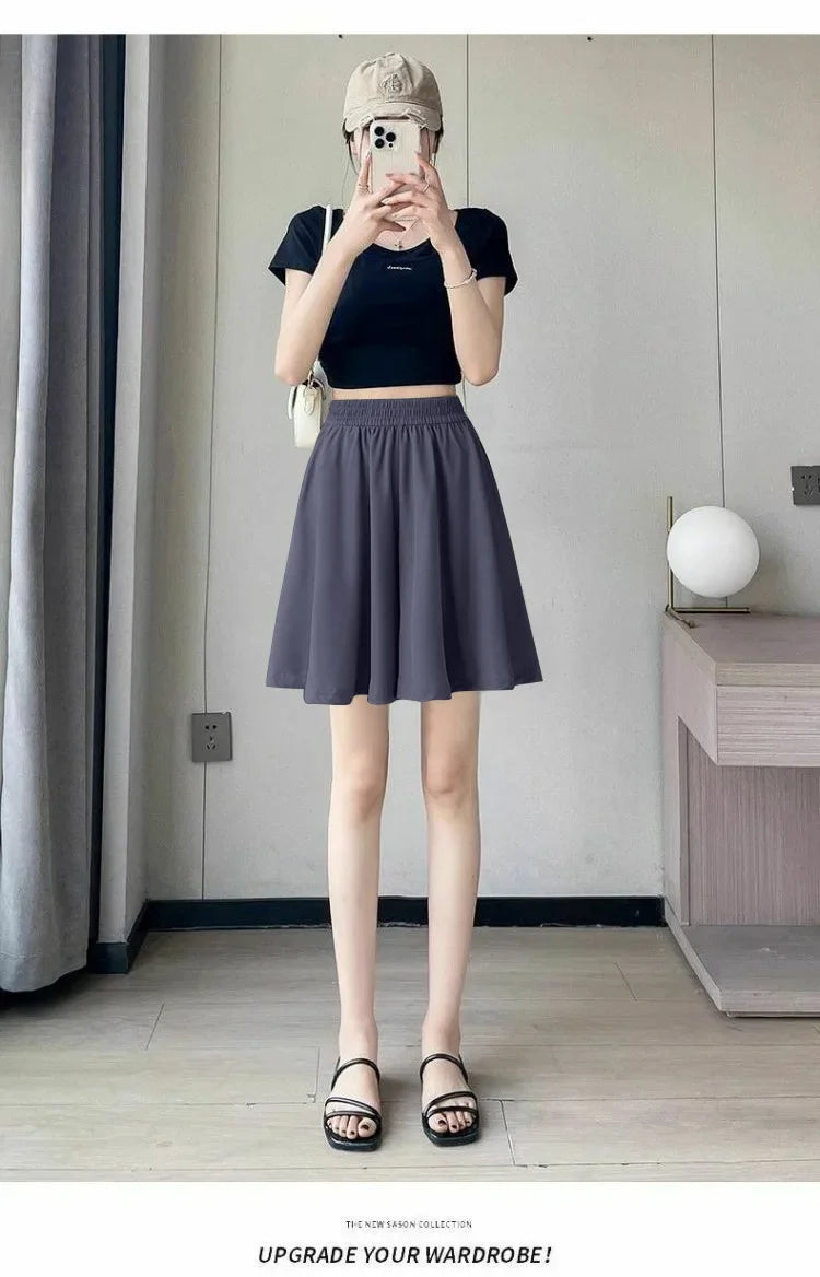 Loose Fit Summer Shorts – Ice Silk Elegance