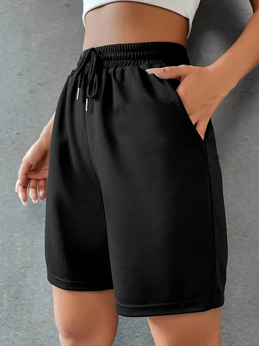 Women’s Knit Sweat Shorts – Drawstring & Pockets