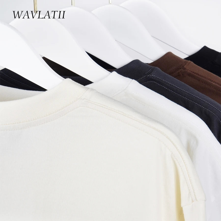 WAVLATII Oversized Unisex Tee – Brown Casual