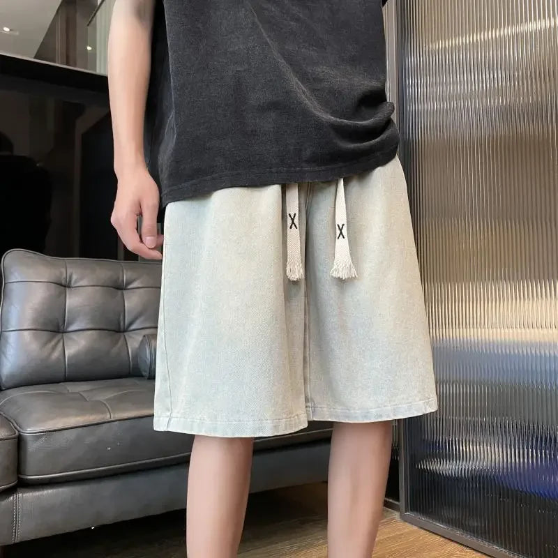 Yellow Clay Oversized Denim Shorts – Retro Fit