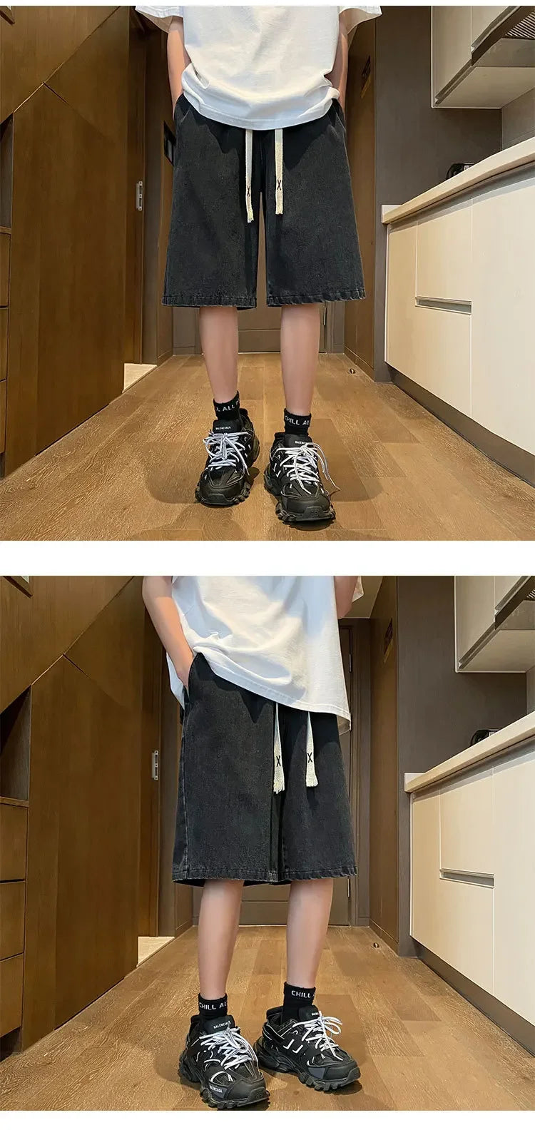 Yellow Clay Oversized Denim Shorts – Retro Fit