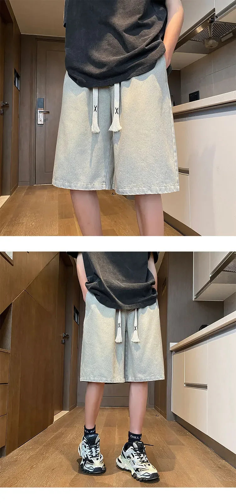 Yellow Clay Oversized Denim Shorts – Retro Fit