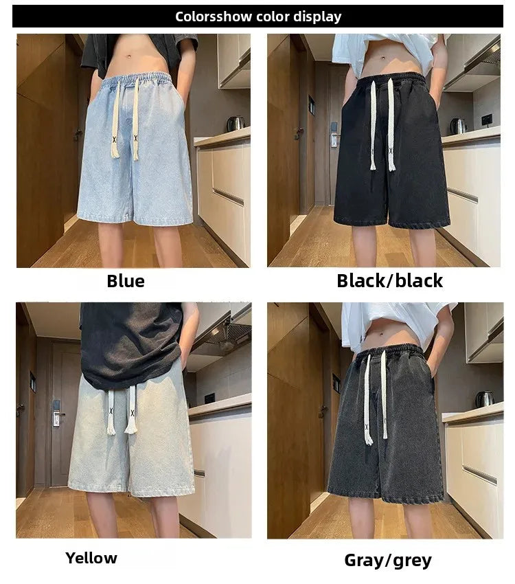 Yellow Clay Oversized Denim Shorts – Retro Fit