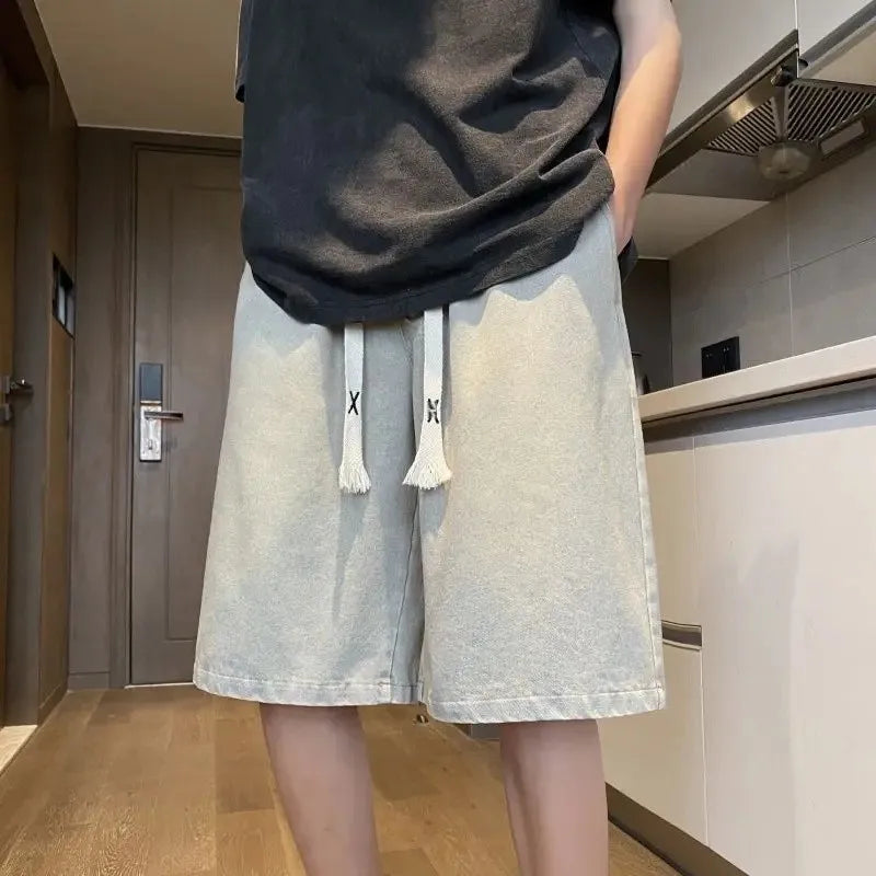 Yellow Clay Oversized Denim Shorts – Retro Fit