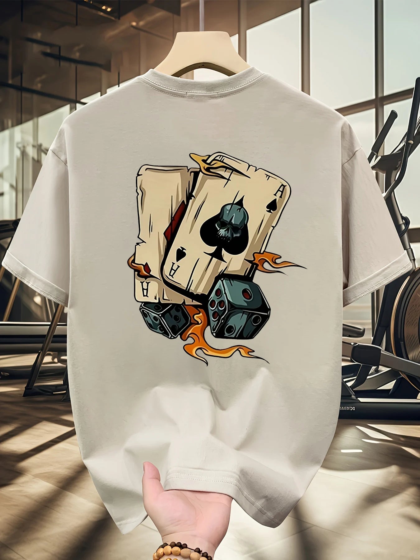 Men’s Summer Cotton Tee – Poker & Dice Print