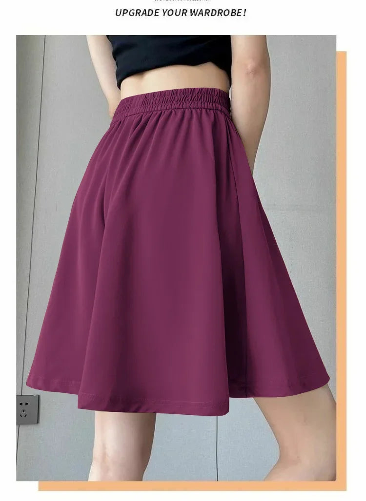 Loose Fit Summer Shorts – Ice Silk Elegance