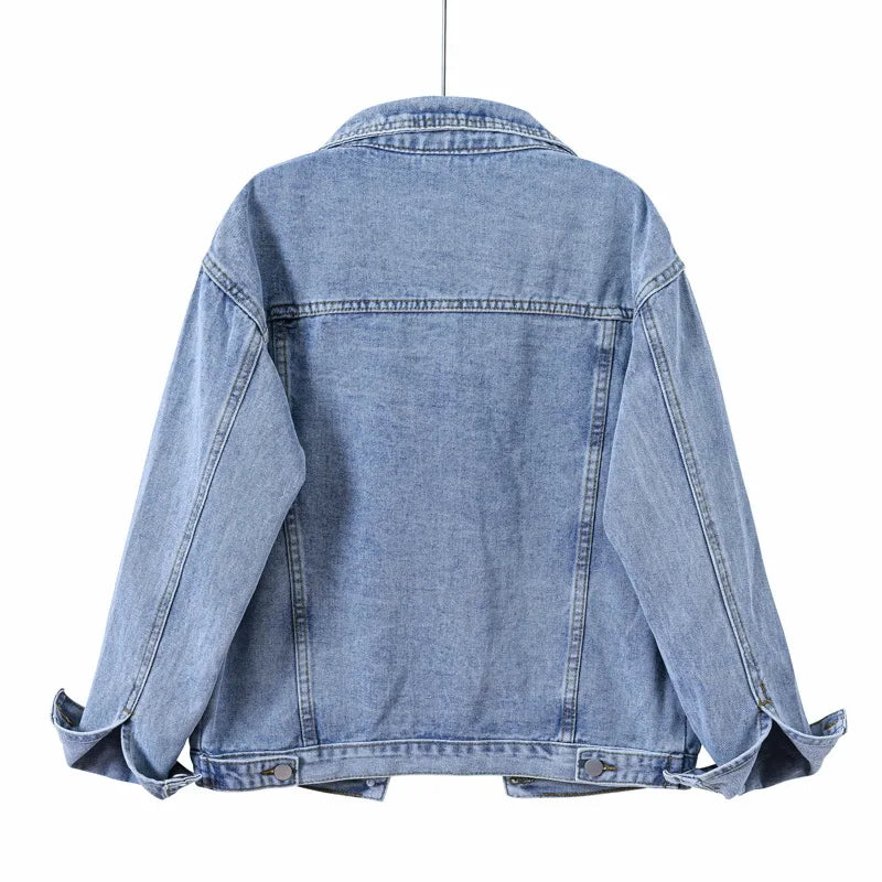 Oversized Denim Jacket – Women’s Korean Style