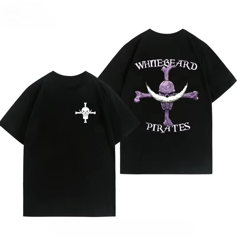 2025 One Piece White Beard & Luffy Tee – Men’s Cotton