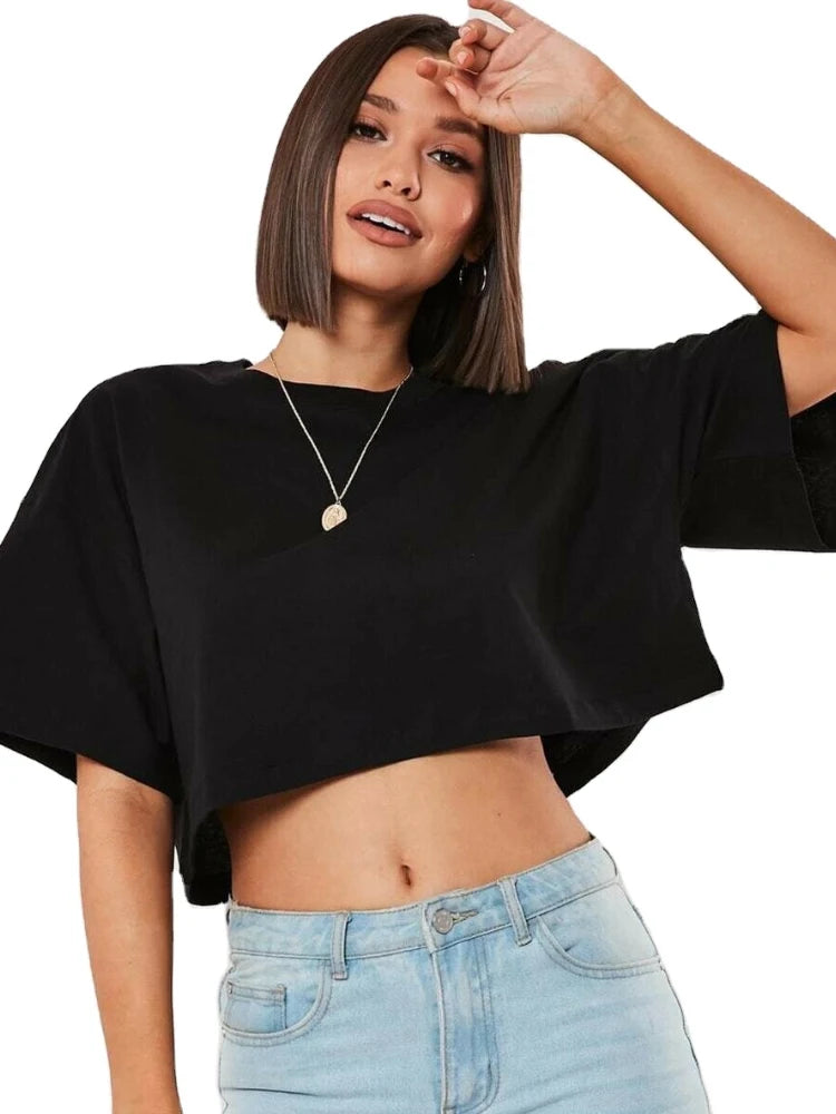 Women’s Cotton Crop Top – Fitness & Yoga