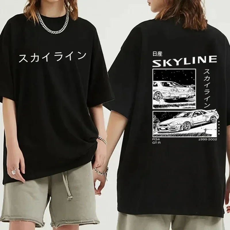 Oversized Drift T-Shirt – AE86, R34 Skyline, Japan Style
