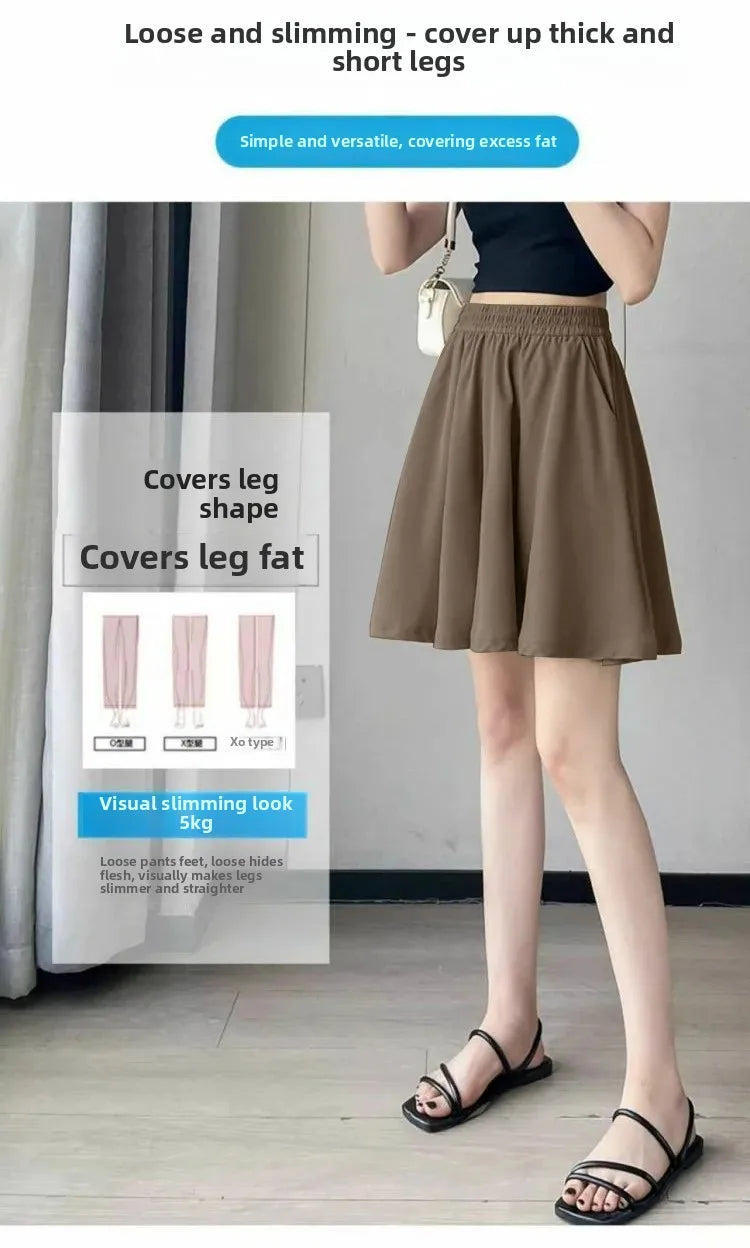 Loose Fit Summer Shorts – Ice Silk Elegance