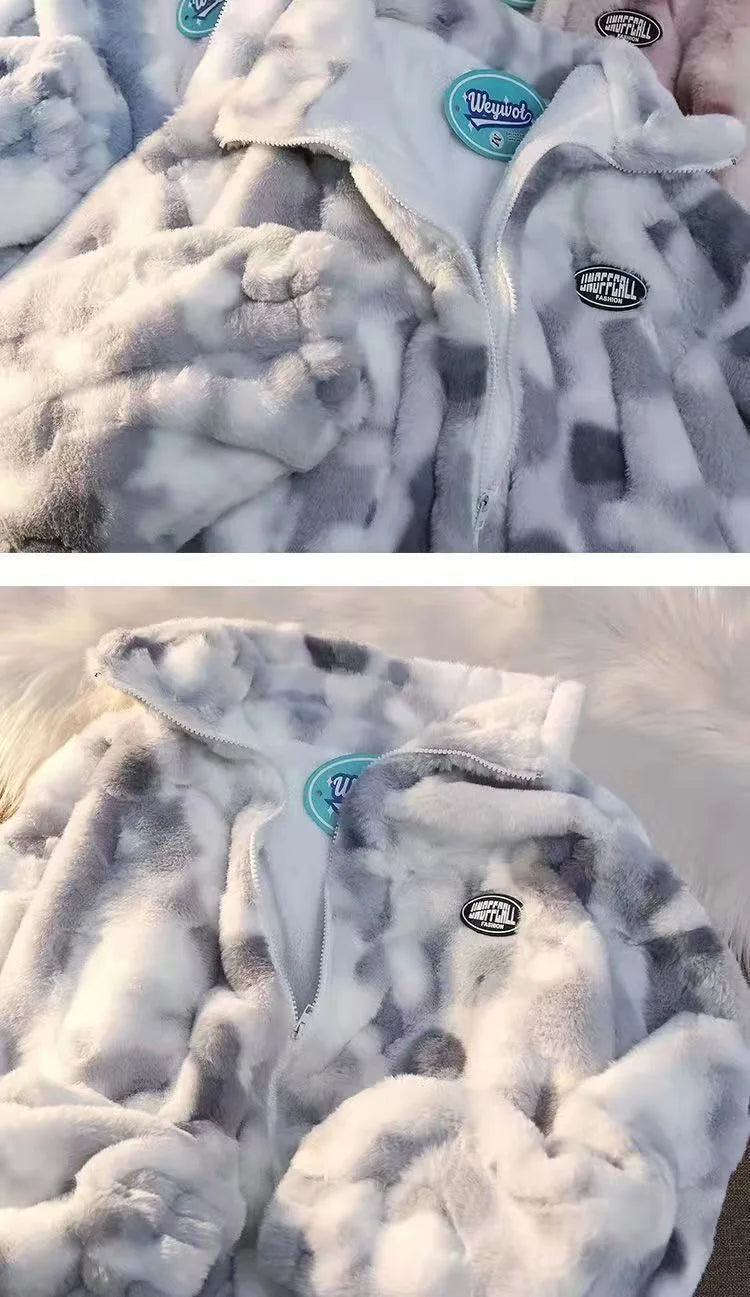 Women’s Plush Zip Jacket – Harajuku Style