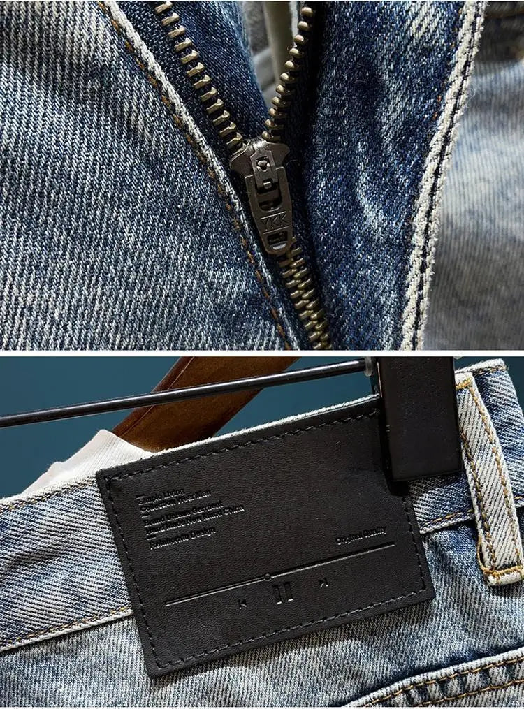 Men’s High-End Retro Denim – Loose Straight Fit