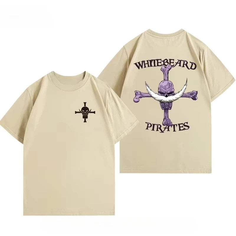 2025 One Piece White Beard & Luffy Tee – Men’s Cotton