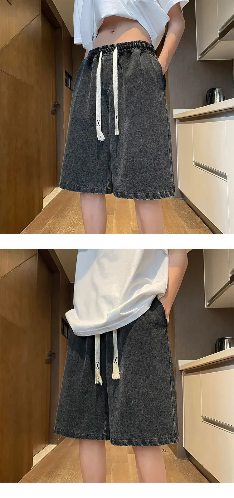 Yellow Clay Oversized Denim Shorts – Retro Fit