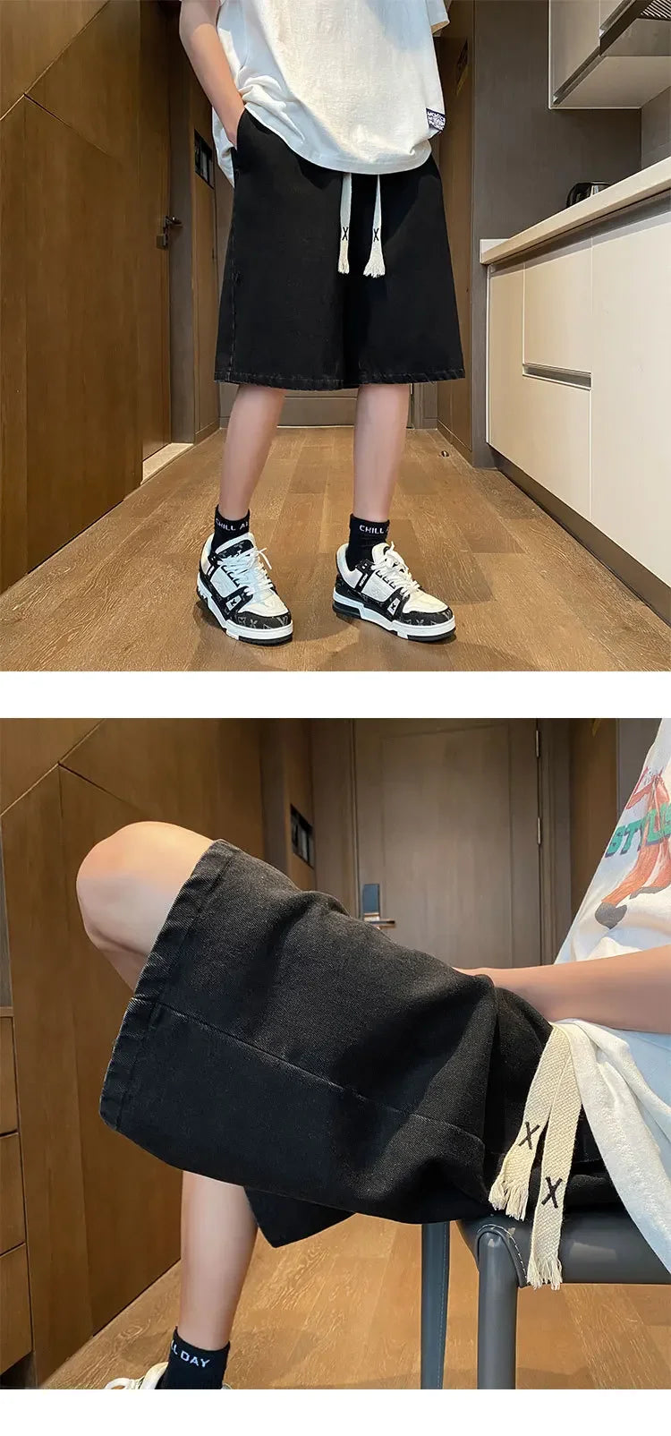 Yellow Clay Oversized Denim Shorts – Retro Fit