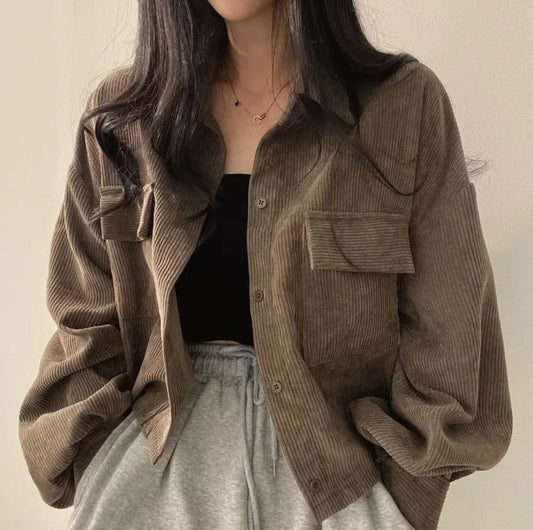 Women’s Corduroy Jacket – Single-Breasted Vintage