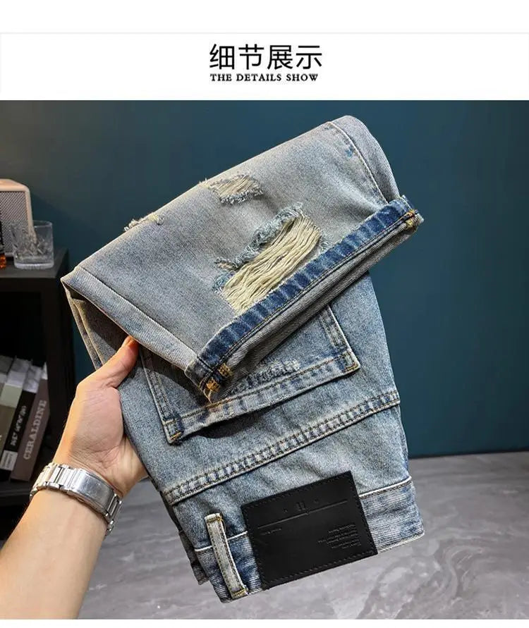Men’s High-End Retro Denim – Loose Straight Fit