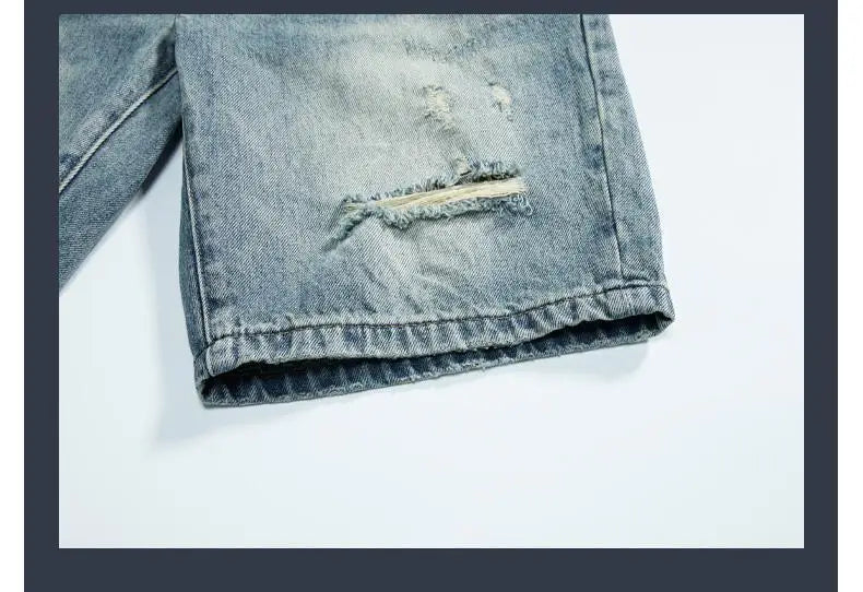 Men’s High-End Retro Denim – Loose Straight Fit