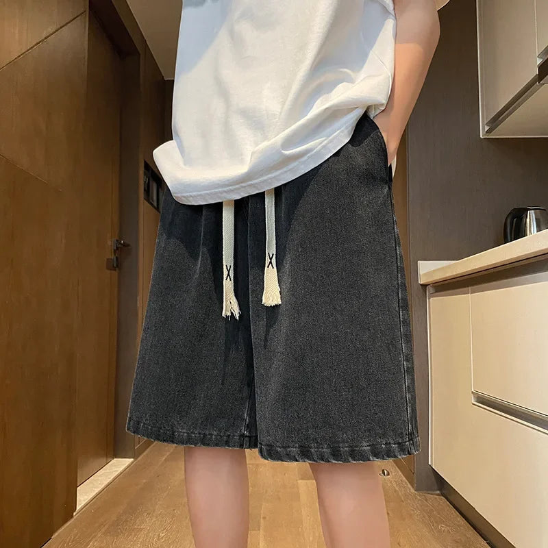 Yellow Clay Oversized Denim Shorts – Retro Fit