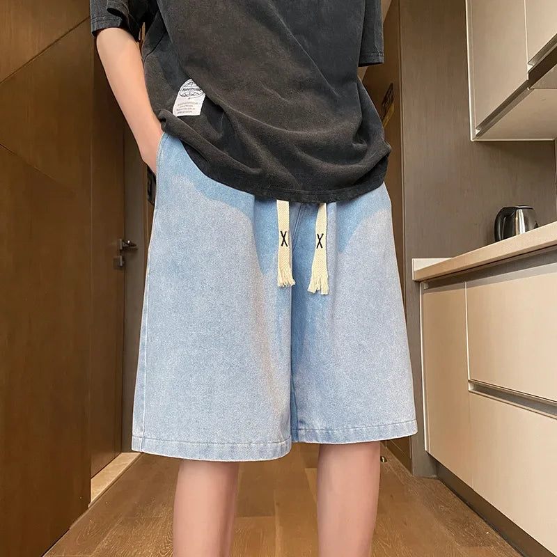 Yellow Clay Oversized Denim Shorts – Retro Fit