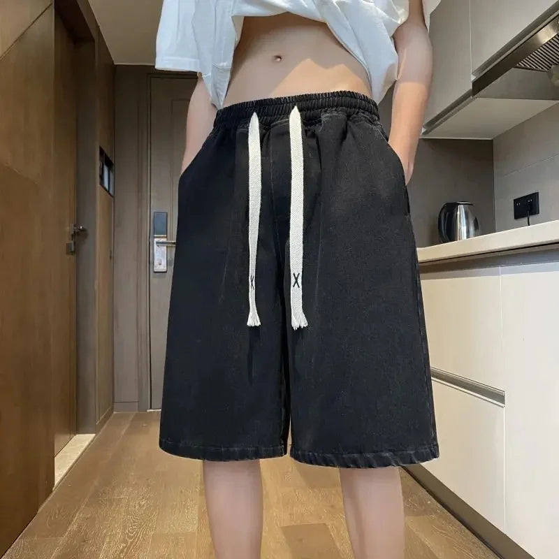 Yellow Clay Oversized Denim Shorts – Retro Fit