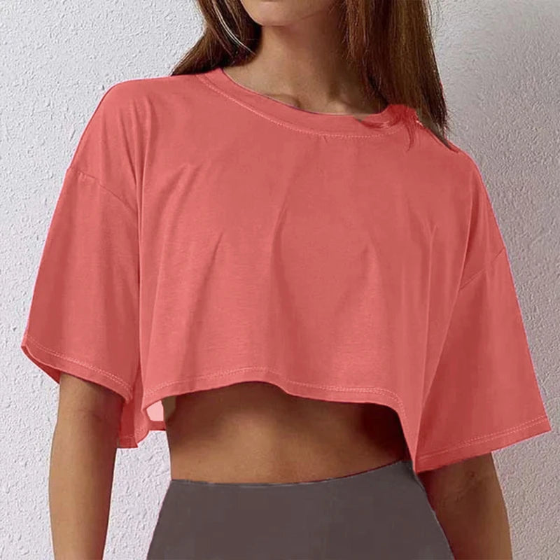 Women’s Cotton Crop Top – Fitness & Yoga