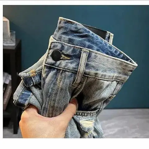 Men’s High-End Retro Denim – Loose Straight Fit