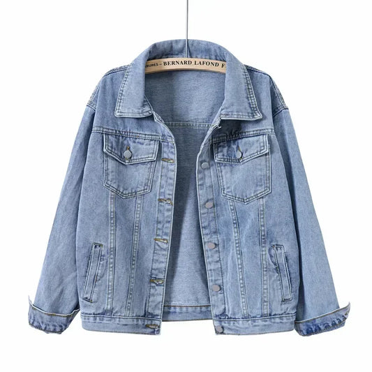 Oversized Denim Jacket – Women’s Korean Style