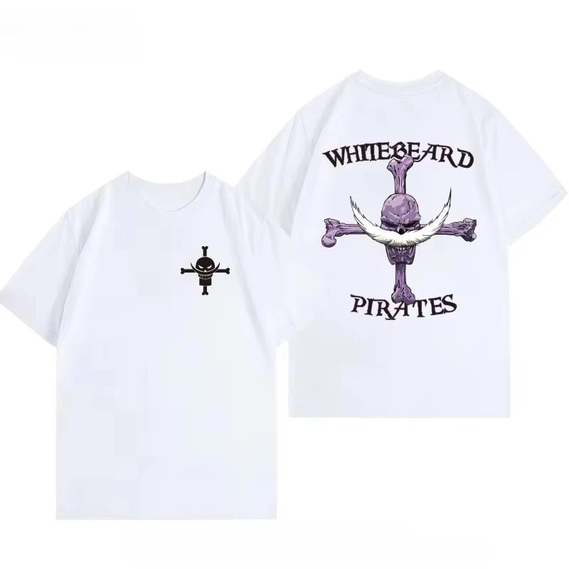 2025 One Piece White Beard & Luffy Tee – Men’s Cotton