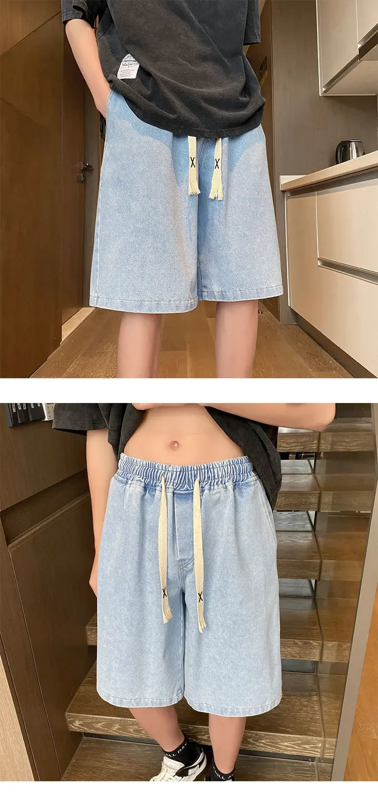 Yellow Clay Oversized Denim Shorts – Retro Fit